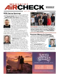 Women in Country Are Benefiting from an Increasingly Strong Updating and Expanding Country Aircheck’S June 2015 Music Cycle in the Format,” He Notes