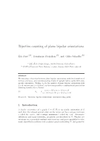 Bijective Counting of Plane Bipolar Orientations