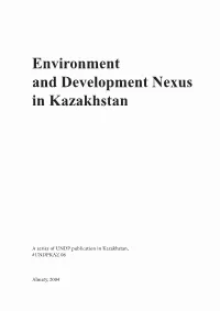 Environment and Development Nexus in Kazakhstan