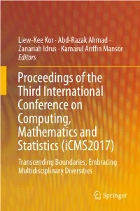 Proceedings of the Third International Conference on Computing