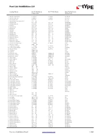 Font List Goldedition 2.0 