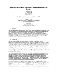 Improving the Usability of Nighttime Imagery from Low Light Sensors