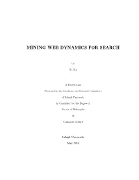 Mining Web Dynamics for Search