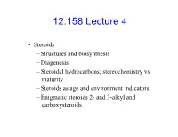 Molecular Biogeochemistry, Lecture 4