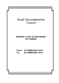 Monthly List of Decisions by Parish