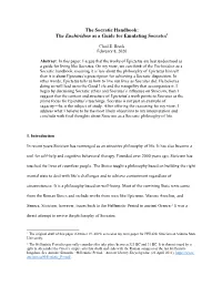 The Socratic Handbook: the Enchiridion As a Guide for Emulating Socrates1