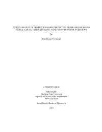 An Exploration of Adventure-Based Prevention Programs for Young People: a Qualitative Thematic Analysis of Provider Interviews