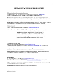 Community Work Services Directory