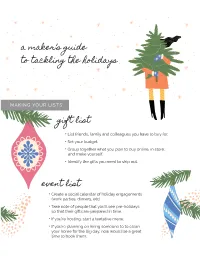 Gift List a Maker's Guide to Tackling the Holidays Event List