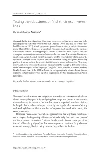Testing the Robustness of Final Strictness in Verse Lines