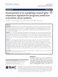 Development of an Autophagy-Related Gene Expression Signature For