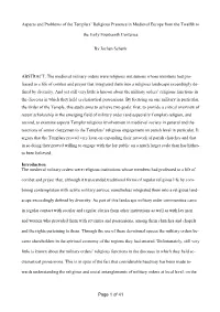 Of 41 Aspects and Problems of the Templars' Religious Presence In