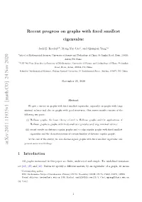 Recent Progress on Graphs with Fixed Smallest Eigenvalue