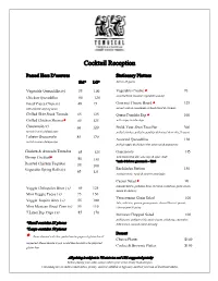 Temazcal Menu