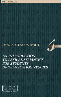 An Introduction to Lexical Semantics for Students of Translation