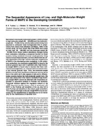 And High-Molecular-Weight Forms of MAP2 in the Developing Cerebellum