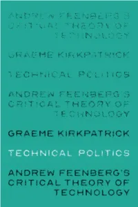 Andrew Feenberg's Critical Theory of Technology