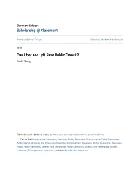 Can Uber and Lyft Save Public Transit?