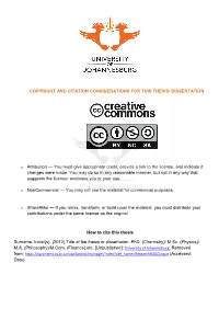Copyright and Citation Considerations for This Thesis/ Dissertation