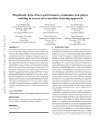 Data-Driven Performance Evaluation and Player Ranking in Soccer Via a Machine Learning Approach