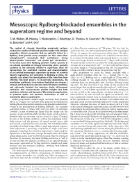 Mesoscopic Rydberg-Blockaded Ensembles in the Superatom Regime and Beyond