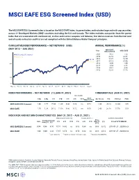 MSCI EAFE ESG Screened Index (USD)