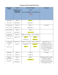 Original and Extended Due Dates