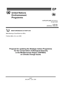 Proposal for Updating the Strategic Action Programme for the Conservation of Biological Diversity in the Mediterranean Region (SAP/BIO) on Climate Change Issues