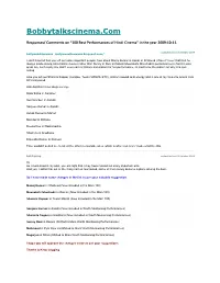 Responses to 100 Best Acts Post-2009-10-11 (For Reference)