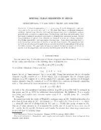 SPECIAL CLEAN ELEMENTS in RINGS 1. Introduction for Any Unital
