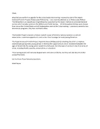 Steve, Attached You Will Find an Agenda for the 3