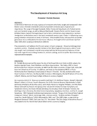 The Development of American Art Song