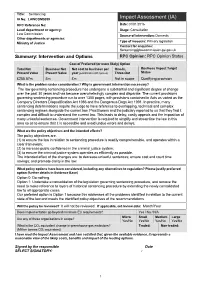 The Sentencing Code – Impact Assessment