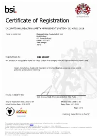 Certificate ISO 45001