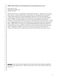 FKBP2 Is Differentially Expressed in the Lymph Nodes of Patients With