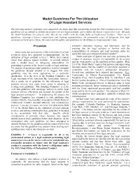 Model Guideline for the Utilization of Legal Assistant