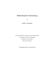 Walter Benjamin's Monadology