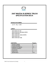 2007 Mazda B-Series Truck Specification Deck