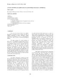 722 Activity Rhythms and Orientation in Sandhoppers