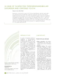 A Case of Suspected Temporomandibular Disorder and Cracked Tooth