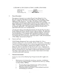 Categorical Exclusion Action Classification Form