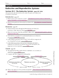 Chapter 39 Endocrine and Reproductive Systems, TE