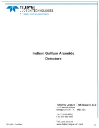 Indium Gallium Arsenide Detectors