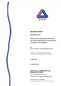 Review of Bus Rapid Transit and Branded Bus Service Performance in Australia: from Workhorse to Thoroughbred