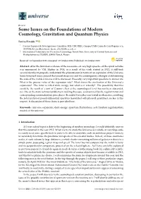 Some Issues on the Foundations of Modern Cosmology, Gravitation and Quantum Physics