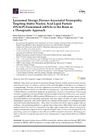 Targeting Stable Nucleic Acid Lipid Particle (SNALP)-Formulated Sirnas to the Brain As a Therapeutic Approach