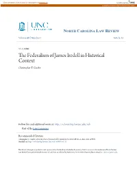 The Federalism of James Iredell in Historical Context, 69 N.C