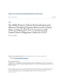 The Multi-Purpose Vehicle Reclassification and Minivan