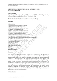 Chemical and Biochemical Kinetics and Macrokinetics-Jim Pfaendtner