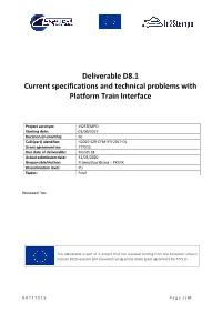 Deliverable D8.1 Current Specifications and Technical Problems with Platform Train Interface
